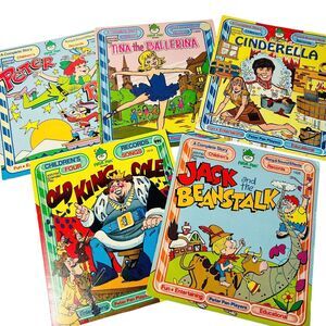 Vintage Peter Pan Records Lot of 5 Tina Ballerina Cinderella King Cole 45 RPM